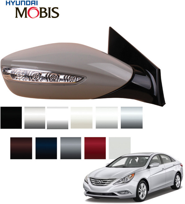 YF소나타 사이드미러 (876103S010-DS)/(876203S010-DS) [커넥터 9핀], 우측(조수석), AA(블랙), 1개