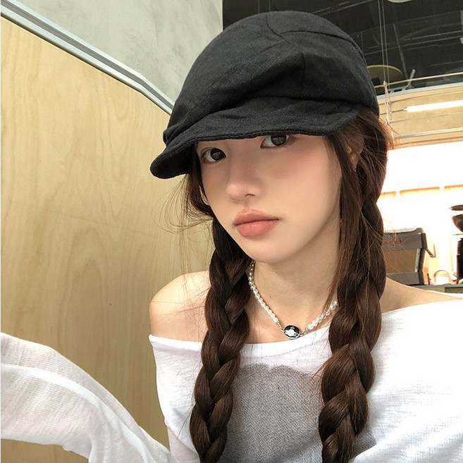 日系復古褶皺雲朵貝雷帽女