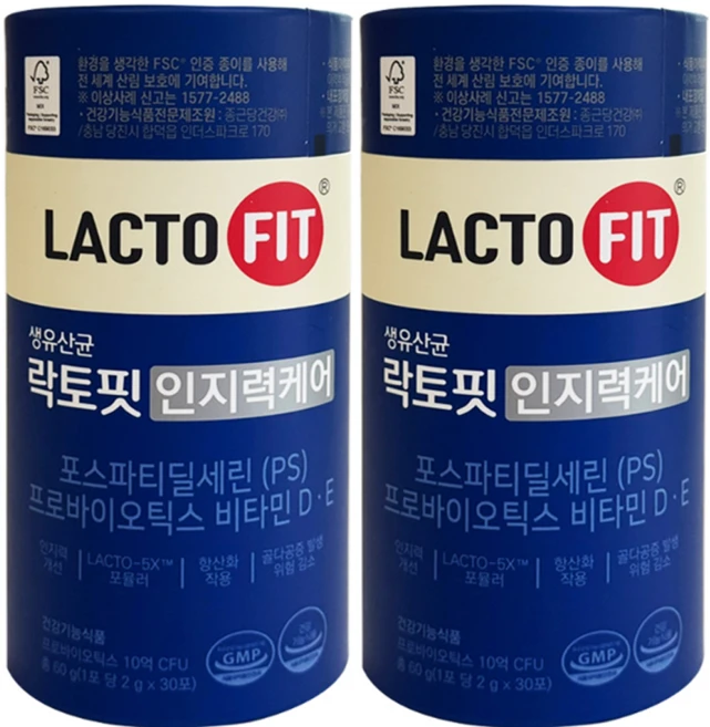 락토핏 생유산균 인지력 케어, 2g, 60개 - 쿠팡