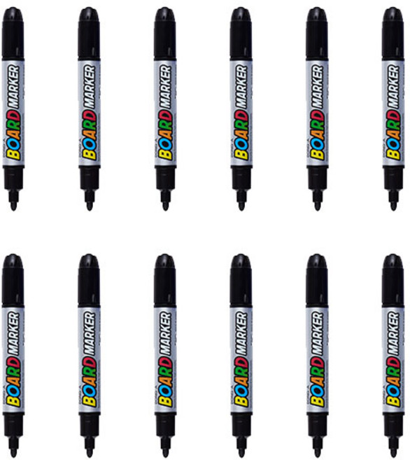 동아연필 화이트보드마카 1타, 12개, 블랙