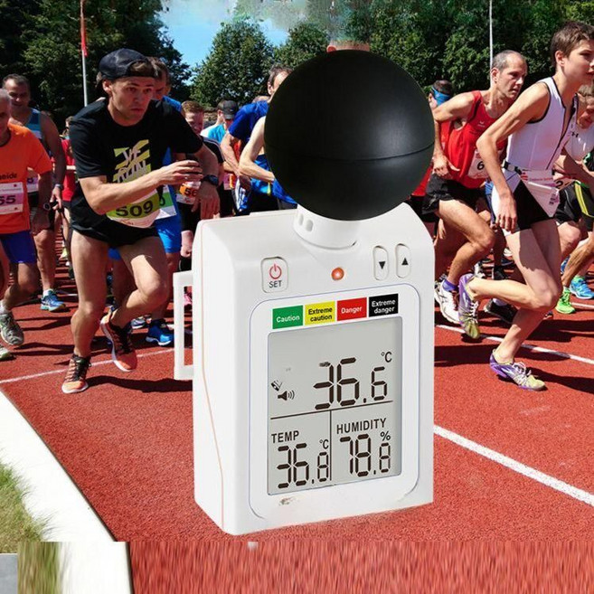측정기 온도 휴대용 열중증 온습도계 디지털 LCD 센서, 충전 키트