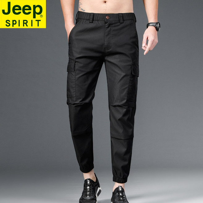 JEEP SPIRIT 지프 남성 캐주얼 봄 여름 얇은 스판 카고바지 조거 팬츠 J818+사은품