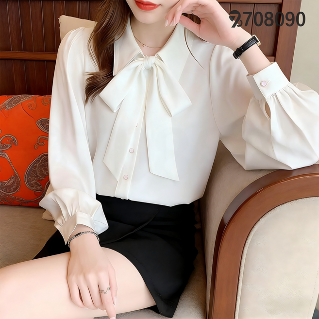 3위 - 708090 여성 면접복장 블라우스 구김없는 데일리 긴팔셔츠