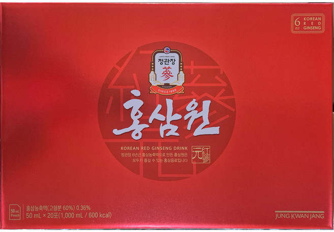 정관장 홍삼원 50ml 20포 쇼핑백 선물세트, 1L, 3세트