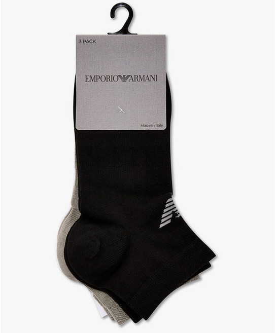 매장정품 EMPORIO ARMANI UNDERWEAR 엠포리오 아르마니 언더웨어 남성 이글 로고 스니커즈 삭스 3PACK 0816145006 1626957, FREE