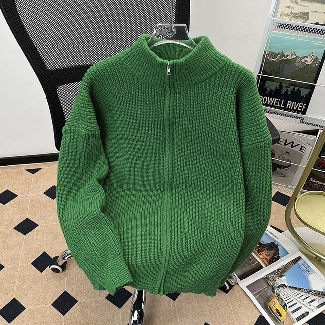 FINE ART 남성 부드럽고 매끈한 가디건 남성용 솔리드 V넥