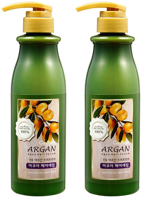 과일나라 컨퓸 아르간 트리트먼트 아쿠아 헤어세럼 500ml(2개) 헤어에센스, 500ml, 2개