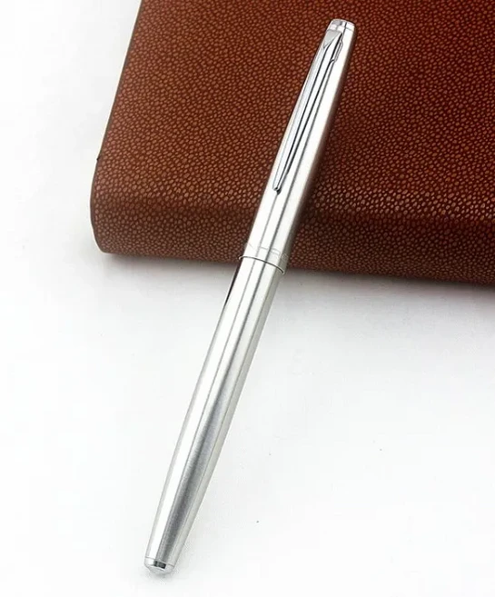 Jinhao 911 순은 스틸 만년필 크리스마스 선물용 잉킹 펜 0.38mm 엑스트라 파인 펜촉 부드러운 쓰기, 01 Q, 01 Dark tip Nib 0.38MM