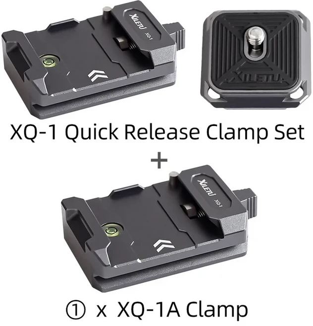 XILETU XQ1 범용 DSLR 카메라 짐벌 Arca 스위스 퀵 릴리스 플레이트 클램프 키트 삼각대 슬라이더 마운트, 03 XQ1XQ1A