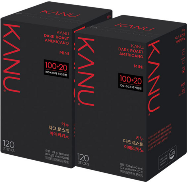 카누 미니 다크 로스트 아메리카노 원두커피믹스, 900mg, 120개입, 2개
