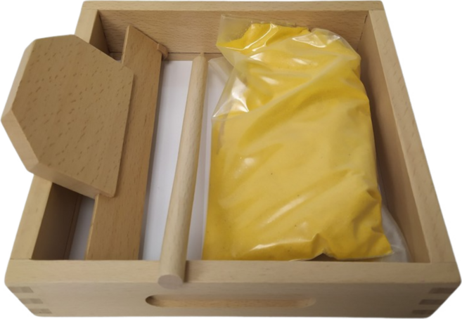 蒙特梭利 兒童益智沙盤沙畫寫字練習玩具（可開發票）, 木製刮沙盒組