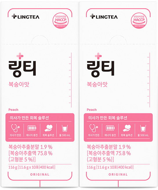 링티 복숭아맛, 11.6g, 20개