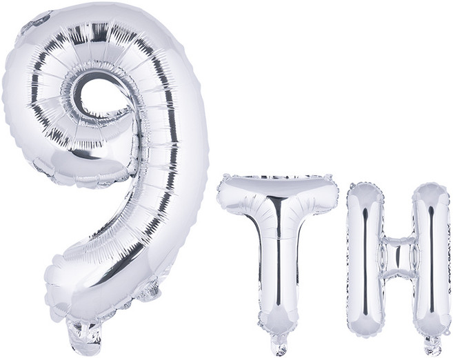 아트포유 첫돌 두돌 세돌 1주년 기념일 풍선 세트 3P, 1개, 화이트 골드 9th