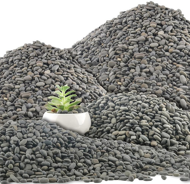 퀴베이 5파운드 자갈 화분 실내 식물용 0.1-0.4인치 소형 다육질 꽃병 어항 정원 조경용 장식용 강 바위 홈 데코 야외 포장 회색