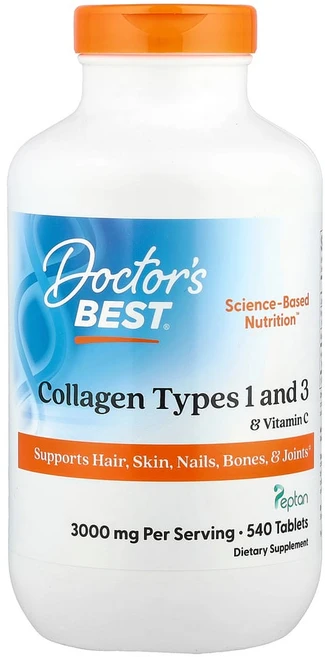 닥터스베스트 콜라겐 1형 및 3형 펩탄 및 비타민C 함유 1000mg 540정, 1개 - 쿠팡
