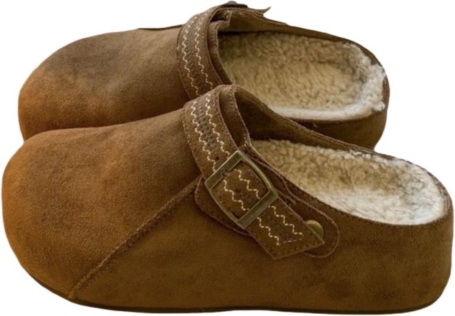 Makone 여성 겨울 방한 안감 뮬 슬리퍼