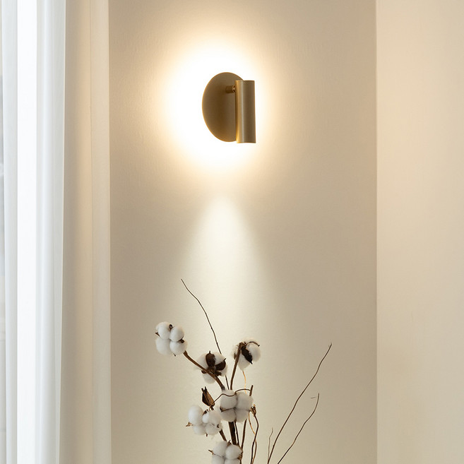 LED 리스아 1등 벽등 8W 3color, 블랙