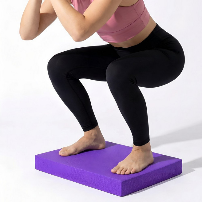 KM SPORTS 두꺼운 운동매트 최대 6CM 헬스 요가 밸런스패드 다양한 컬러, 퍼플, 1개