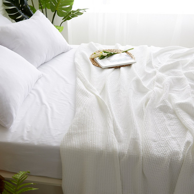 밀리에르 모달와플 이불 겸 스프레드 침대패드, 화이트