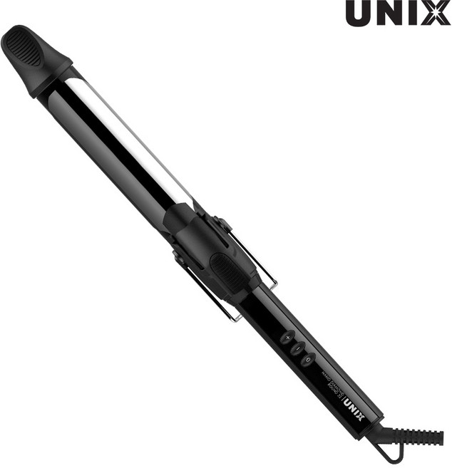 유닉스 나노 다이아몬드 봉고데기 컬링 아이롱 UCI-B2432 32mm, 단일옵션, 블랙