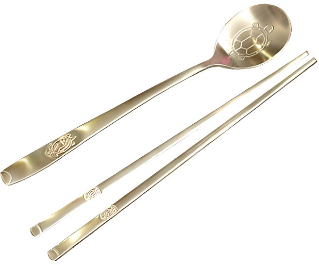 퀸센스 티타늄 로얄거북 수저 세트, 숟가락 + 젓가락, 1세트