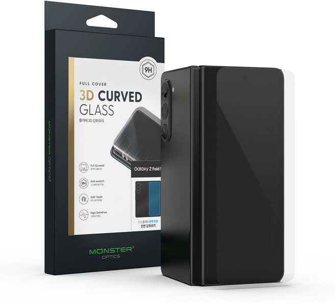 몬스터옵틱스 풀커버 강화유리 세트 갤럭시Z폴드4 3D커브드 (전면1+카메라렌즈3), 1개