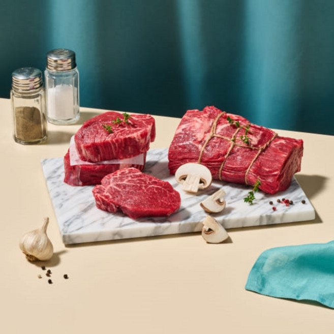 저지방 한우 안심 구이 : 0.5 ~1 cm, 1개, 500g