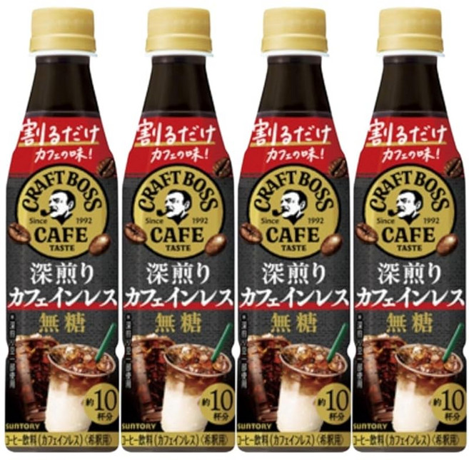 무가당 4개 세트 나누기만 크래프트 보스 카페 진달음 카페인리스 무가당 340ml 페트병 집에서 카페 산토리