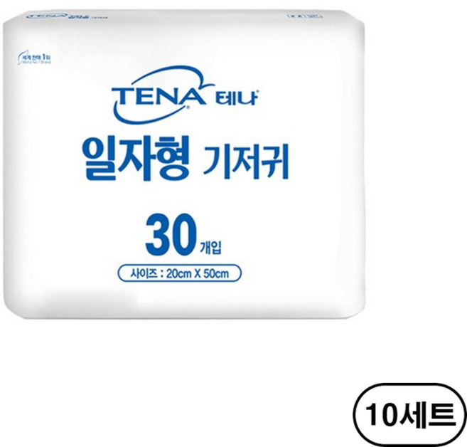 테나 일자형 성인기저귀 서브패드 남녀공용, 30개입, 10개, 20cm x 50cm