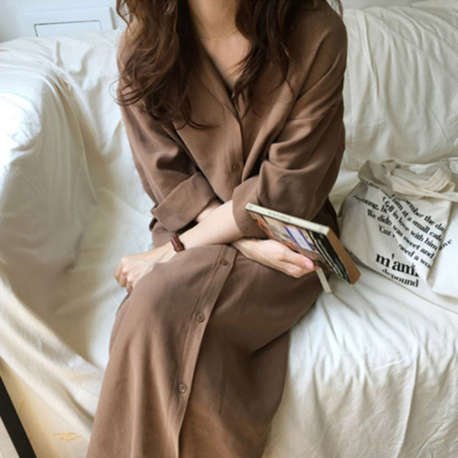 [순이야] C.여성 데일리 로브 롱 셔츠 자켓 원피스