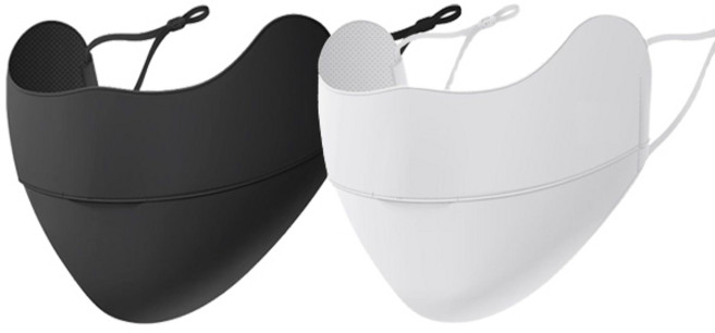 라블라네 UV 차단 골프 스포츠 안면 마스크 2개, 블랙+화이트