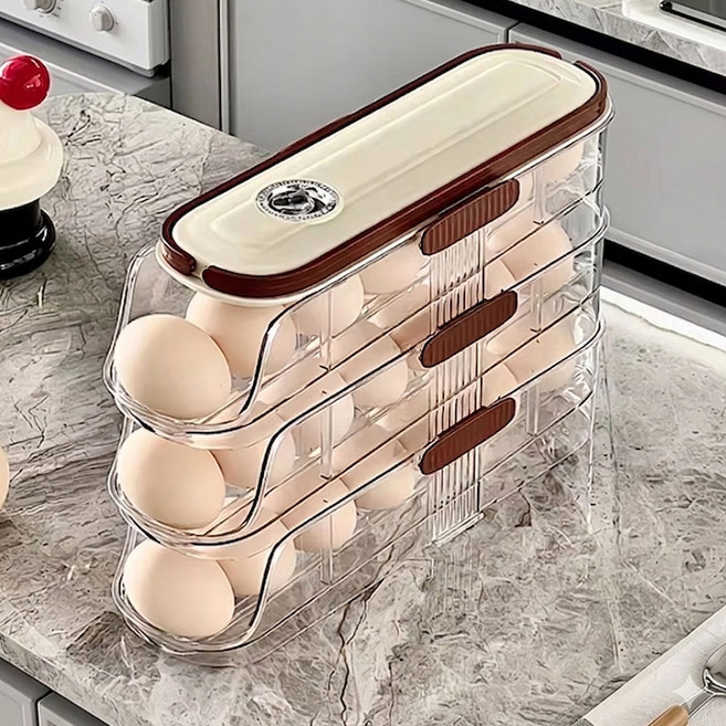 헬로제인 슬라이딩 계란 정리함 보관함 트레이, 투명, 1개