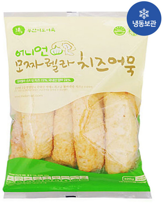 부산미도어묵 어니언모짜렐라어묵 반찬오뎅 간식어묵 간편치즈어묵 냉동 380g, 1개