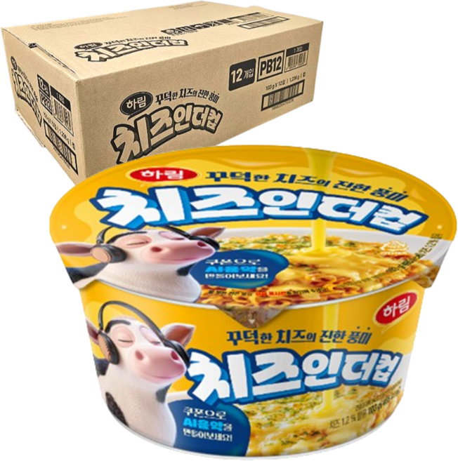 하림 치즈 인 더 컵 큰컵 103g, 12개