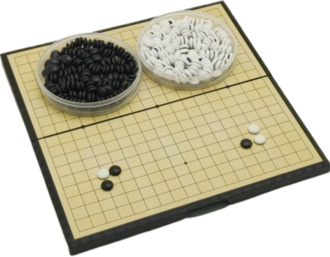 磁石圍棋 19路大款標準圍棋 磁吸折疊棋盤 便攜收納 ABS材質 黑白300顆棋子, 1套, 大款標準圍棋 19路, 黑白色