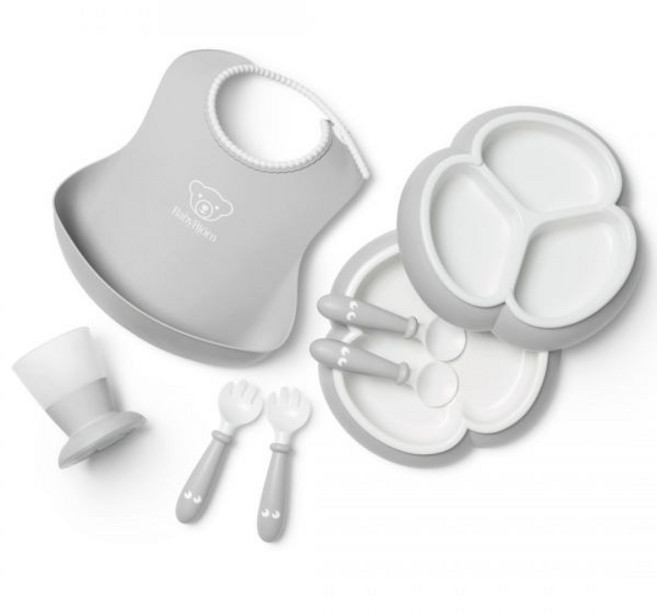 실리콘식기 식기 베이비비욘 디너웨어 세트 8개 그레이