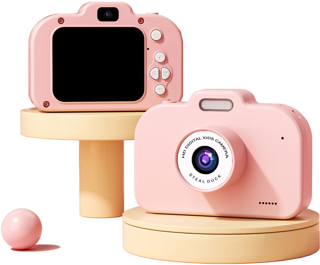 스틸덕 아이뽀또 토이 디지털 카메라 어린이 키즈 C타입, 핑크+32GB메모리