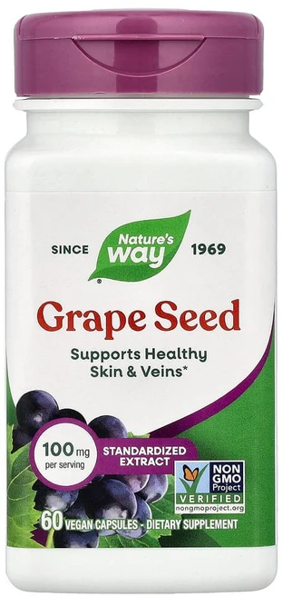 네이쳐스웨이 포도씨추출물 폴리페놀 100mg 60캡슐 Grape Seed, 60정, 1개 - 쿠팡