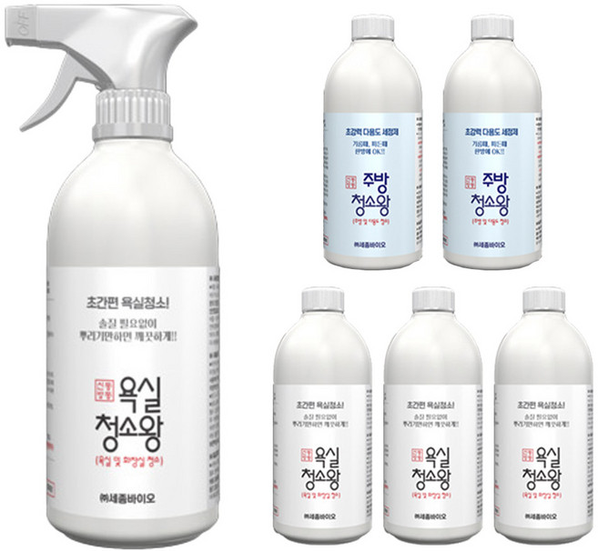 애드크로스 신통방통 욕실청소왕 주방청소왕 다목적 세정제, 500ml, 6개