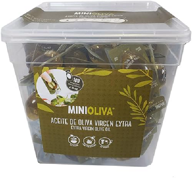 일본 MINI OLIVA 미니올리바 엑스트라 버진 올리브 오일 개별포장 14ml 100개입, 100개