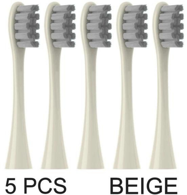 저스트인 오클린 플로우/X/ X 프로/F1/원/에어 2 음파 전동 칫솔 블루 그린 소프트 모 노즐 교체용 브러시 헤드, [13] 5 Beige * 13) 5 Beige * 1