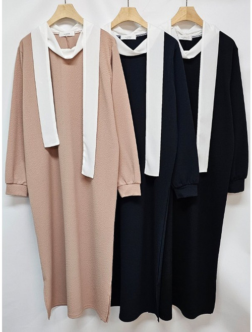 나비닷 임산부원피스 오버핏 타이배색