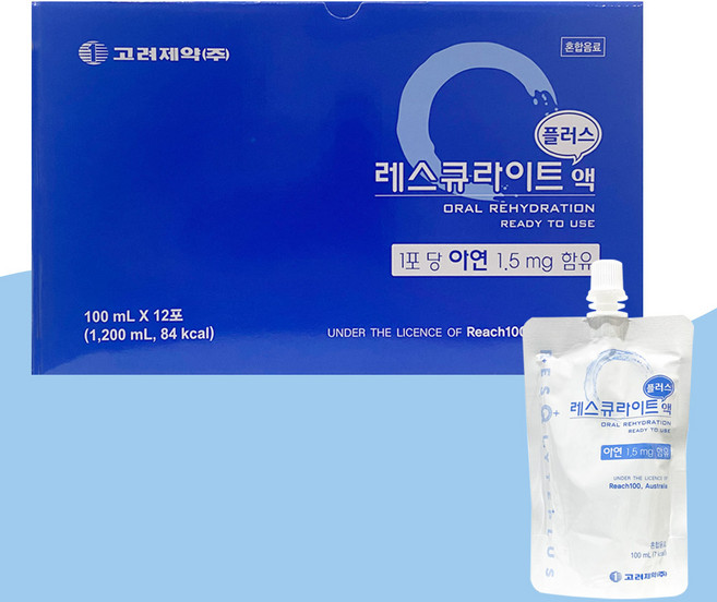 4위 - 레스큐라이트 플러스 액 100ml 36포 아기 수분충전 레스큐라이트액, 3박스