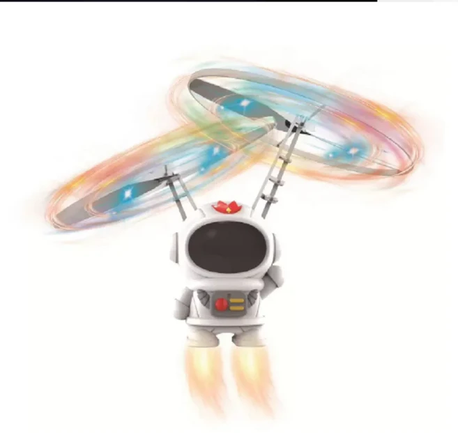 크리 에이 티브 미니 우주 비행사 드론 만화 우주인 비행 로봇 장난감 USB 충전 핸드 컨트롤 헬리콥터 어린이 선물, [01] White Astronaut