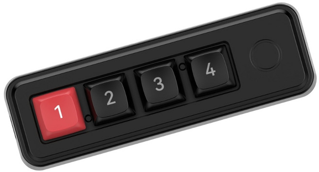 게임 및 사무실 맞춤형 조명을 위한 키패드 4키 기계식 키보드, Black