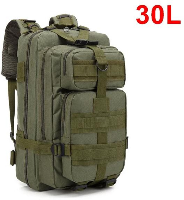 남자를위한 30/50L 전술 배낭 Hking 야외 생존 가방 3P 폭행 팩 트레킹 사냥 가방에 대한 EDC Molle 팩, 30L 그린