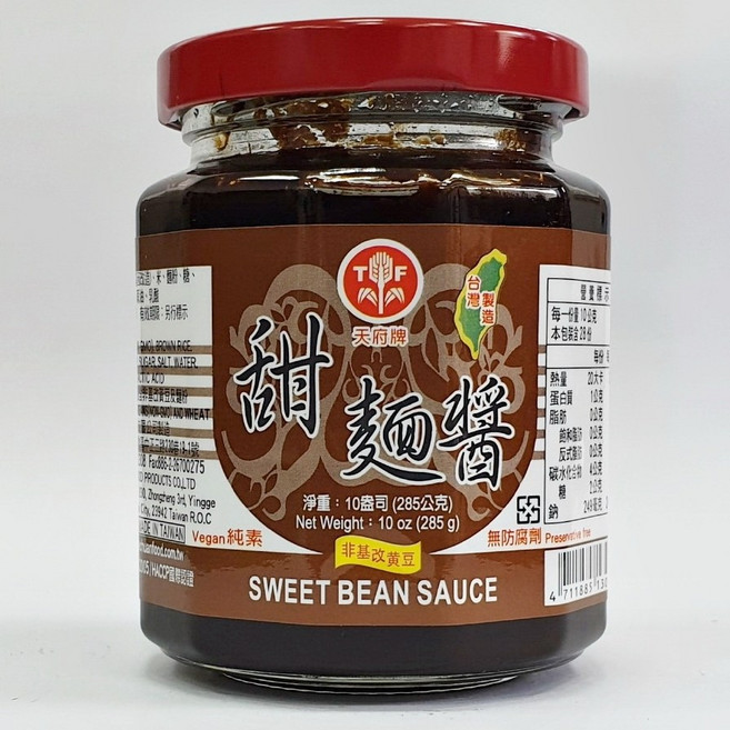 天府牌 甜麵醬 無防腐劑 非基改黃豆, 1個, 單瓶下單