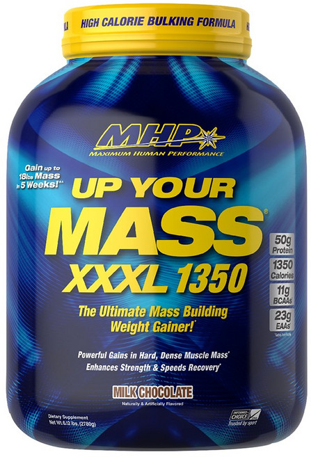 MHP Up Your Mass XXXL1350碳水蛋白粉 牛奶巧克力口味, 2.78kg, 1罐
