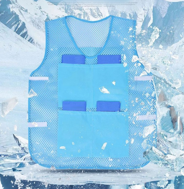 얼음조끼 아이스팩 8개 수납 아이스 조끼, 8포켓 얼음조끼(블루)