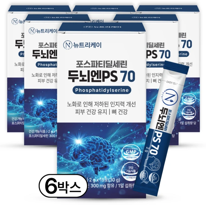 뉴트리케이 두뇌엔 PS70 인지력 포스파티딜세린 분말 식약청인증, 90개, 2g - 쿠팡